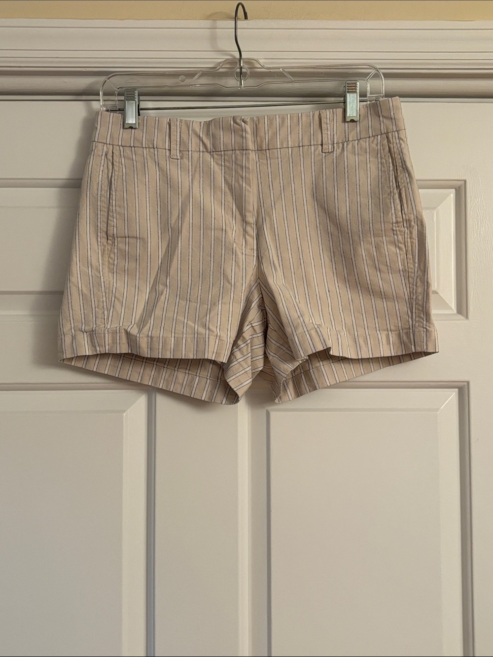 JCrew Striped Cream Cotton Womenโs Shorts